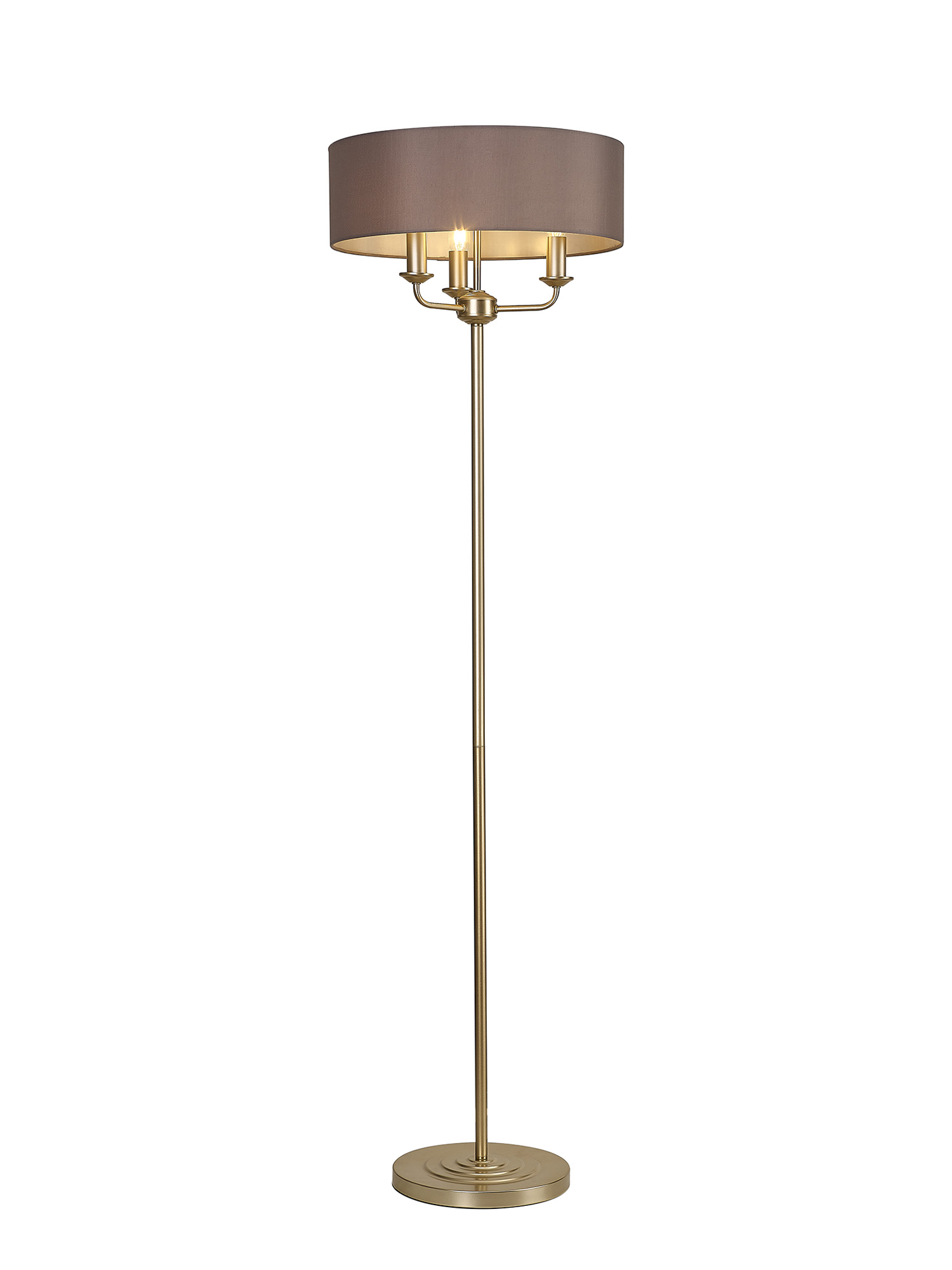 DK0988  Banyan 45cm 3 Light Floor Lamp Champagne Gold; Grey